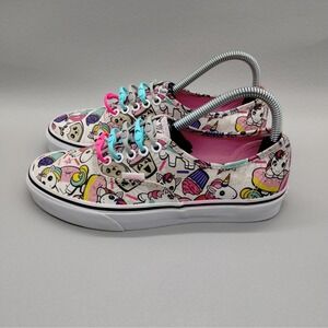 Vans Authentic Unicorn Cupcake Donut Print Lace Up Sneakers Womens 8 Skate Shoes